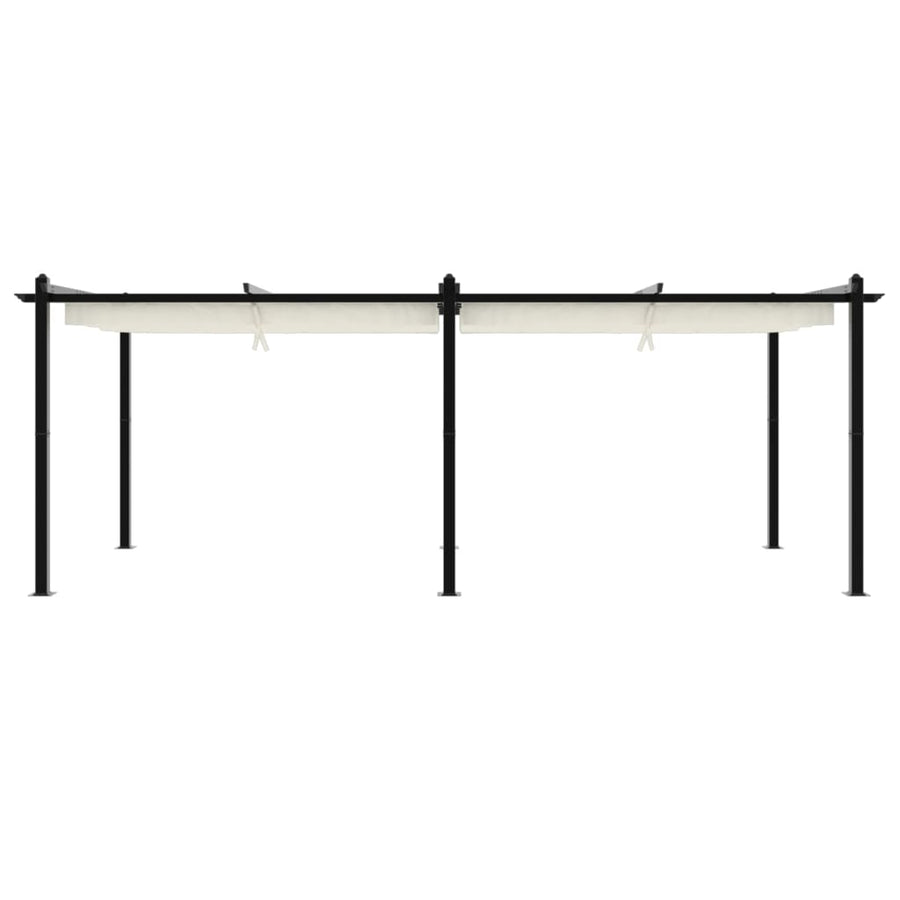 Garden Gazebo with Retractable Roof Cream 3x6 m Aluminium