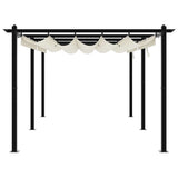 Garden Gazebo with Retractable Roof Cream 3x6 m Aluminium
