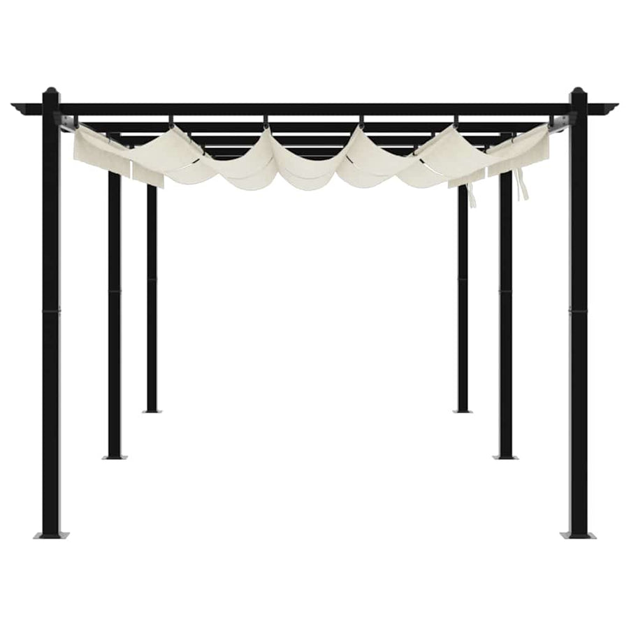 Garden Gazebo with Retractable Roof Cream 3x6 m Aluminium
