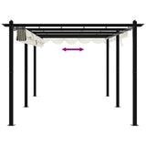 Garden Gazebo with Retractable Roof Cream 3x6 m Aluminium - Close-Up Angle