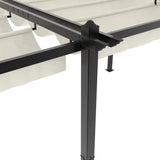 Garden Gazebo with Retractable Roof Cream 3x6 m Aluminium - Low Angle
