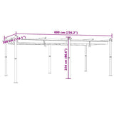 Garden Gazebo with Retractable Roof Cream 3x6 m Aluminium - Extra Image