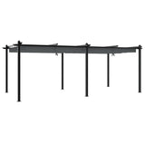 Garden Gazebo with Retractable Roof Anthracite 3x6 m Aluminium - Front View