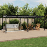Garden Gazebo with Retractable Roof Anthracite 3x6 m Aluminium - Side View
