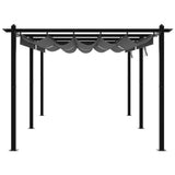 Garden Gazebo with Retractable Roof Anthracite 3x6 m Aluminium - 45-Degree Angle