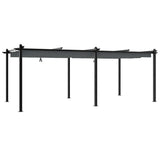 Garden Gazebo with Retractable Roof Anthracite 3x6 m Aluminium - Rear View