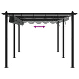 Garden Gazebo with Retractable Roof Anthracite 3x6 m Aluminium - Close-Up Angle