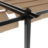 Garden Gazebo with Retractable Roof Taupe 3x6 m Aluminium - Low Angle