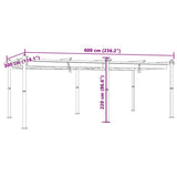 Garden Gazebo with Retractable Roof Taupe 3x6 m Aluminium - Extra Image