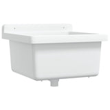 Sink Washbasin for Wall Mounting White 40x40x24 cm Resin - Front View