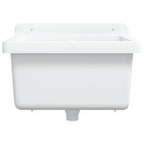 Sink Washbasin for Wall Mounting White 40x40x24 cm Resin - Top-Down View