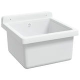 Sink Washbasin for Wall Mounting White 40x40x24 cm Resin