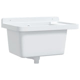 Sink Washbasin for Wall Mounting White 50x35x24 cm Resin - Front View