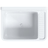 Sink Washbasin for Wall Mounting White 50x35x24 cm Resin - Close-Up Angle