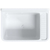 Utility Sink for Wall Mounting White 60x40x28 cm Resin - Close-Up Angle