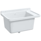 Utility Sink for Wall Mounting White 60x40x28 cm Resin - Low Angle