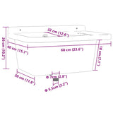 Utility Sink for Wall Mounting White 60x40x28 cm Resin - Extra Image