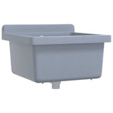 Sink Washbasin for Wall Mounting Grey 40x40x24 cm Resin - Front View