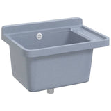 Sink Washbasin for Wall Mounting Grey 50x35x24 cm Resin - Low Angle