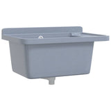 Sink Washbasin for Wall Mounting Grey 60x40x28 cm Resin - Front View