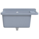 Sink Washbasin for Wall Mounting Grey 60x40x28 cm Resin - Top-Down View