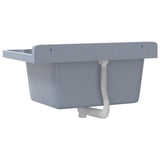 Sink Washbasin for Wall Mounting Grey 60x40x28 cm Resin - Rear View