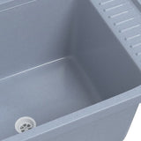 Sink Washbasin for Wall Mounting Grey 60x40x28 cm Resin - Extra Image
