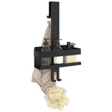 Hanging Shower Caddy Matt Black Brushed 304 Stainless Steel - Side View