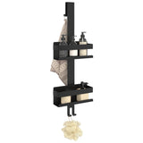 Hanging Shower Caddy Matt Black Brushed 304 Stainless Steel - Side View