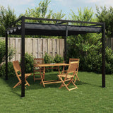 Garden Gazebo with Retractable Roof Anthracite 3x3 m Steel - Front View