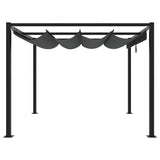 Garden Gazebo with Retractable Roof Anthracite 3x3 m Steel - Top-Down View