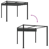 Garden Gazebo with Retractable Roof Anthracite 3x3 m Steel - Rear View
