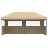Foldable Party Tent Pop-Up with 3 Sidewalls Beige - Side View