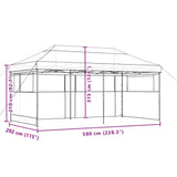 Foldable Party Tent Pop-Up with 3 Sidewalls Taupe - Extra Image