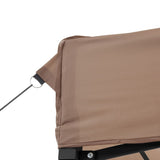Foldable Party Tent Pop-Up with 3 Sidewalls Brown - Close-Up Angle