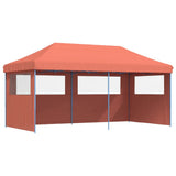 Foldable Party Tent Pop-Up with 3 Sidewalls Terracotta - Front View