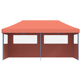 Foldable Party Tent Pop-Up with 3 Sidewalls Terracotta - Side View