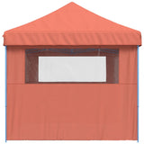 Foldable Party Tent Pop-Up with 3 Sidewalls Terracotta - Top-Down View