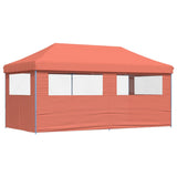 Foldable Party Tent Pop-Up with 3 Sidewalls Terracotta - 45-Degree Angle