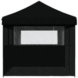 Foldable Party Tent Pop-Up with 3 Sidewalls Black - Top-Down View