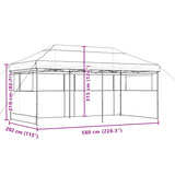 Foldable Party Tent Pop-Up with 3 Sidewalls Black - Extra Image