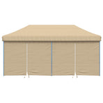 Foldable Party Tent Pop-Up with 4 Sidewalls Beige