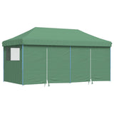 Foldable Party Tent Pop-Up with 4 Sidewalls Green - Front View