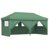 Foldable Party Tent Pop-Up with 4 Sidewalls Green - Close-Up Angle