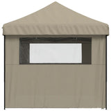 Foldable Party Tent Pop-Up with 4 Sidewalls Taupe - Top-Down View