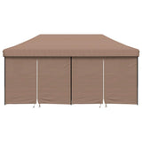 Foldable Party Tent Pop-Up with 4 Sidewalls Brown