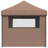Foldable Party Tent Pop-Up with 4 Sidewalls Brown