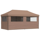 Foldable Party Tent Pop-Up with 4 Sidewalls Brown