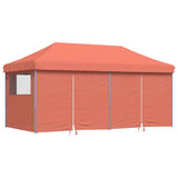 Foldable Party Tent Pop-Up with 4 Sidewalls Terracotta - Front View