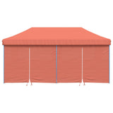 Foldable Party Tent Pop-Up with 4 Sidewalls Terracotta - Side View